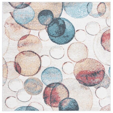 Safavieh 6 ft. 7 in. x 6 ft. 7 in. Phoenix Square Area Rug Ivory & Rust PHX246A-7SQ